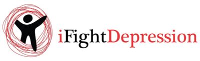Logo und Schriftzug der Kampagne "iFightDepression", deutsch: ich bekämpfe Depression oder I (wie internet) - Bekämpfe Depression