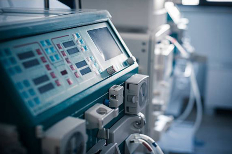 Steuerungseinheit eines Dialysegerätes; verlinkt zur Seite 'Funktionsbereiche'