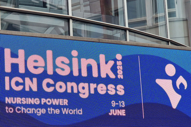 Foto vom Banner des ICN-Weltkongresses