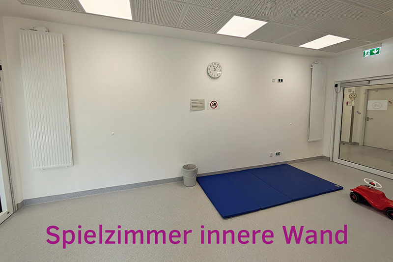 Zu verschönernde Wand im Spielzimmer der Kinderklinik am Klinikum Bremerhaven-Reinkenheide